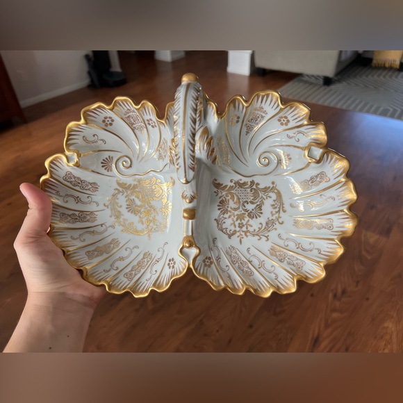 Vintage RPM Porcelain China Serving Bowl Gold Scroll Design - Picture 3 of 11